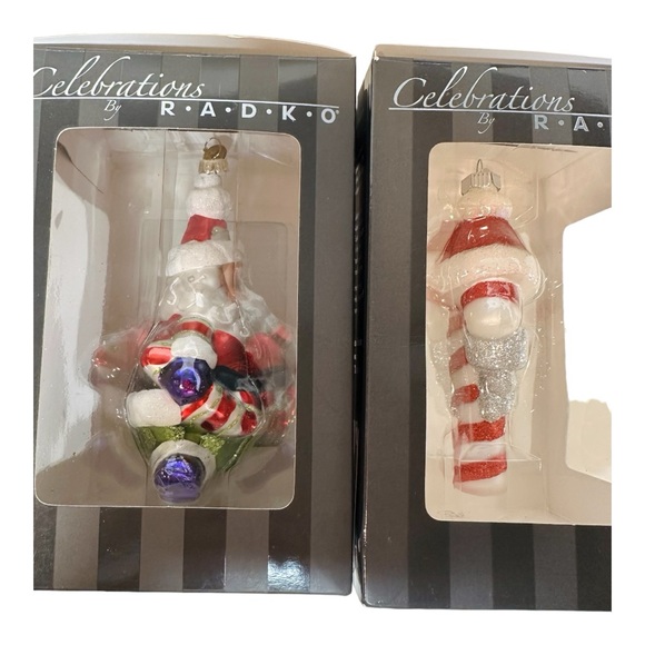 Radko Candy Cane & Santa Ornaments – 2010 Hand Crafted Glass (Kmart Exclusive) - Picture 7 of 16